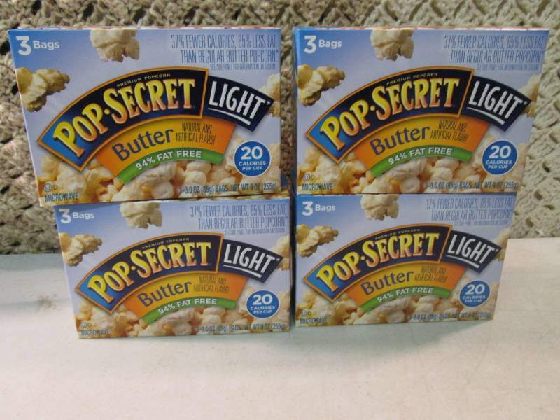lot 309 image: 4 Boxes of Pop Secret Light Butter ...