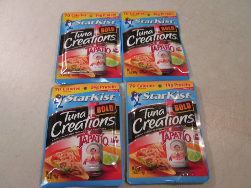 lot 323 image: 4 Pouches of Starkist Bold Tuna Cre...