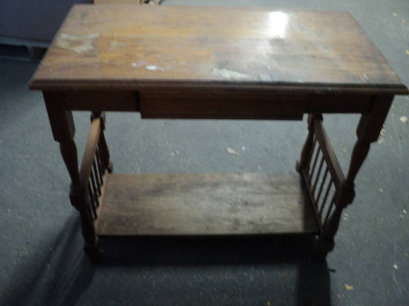 vintage oak table with drawer- mult...