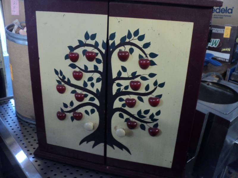 hand painted 2 door small cabinet 2...