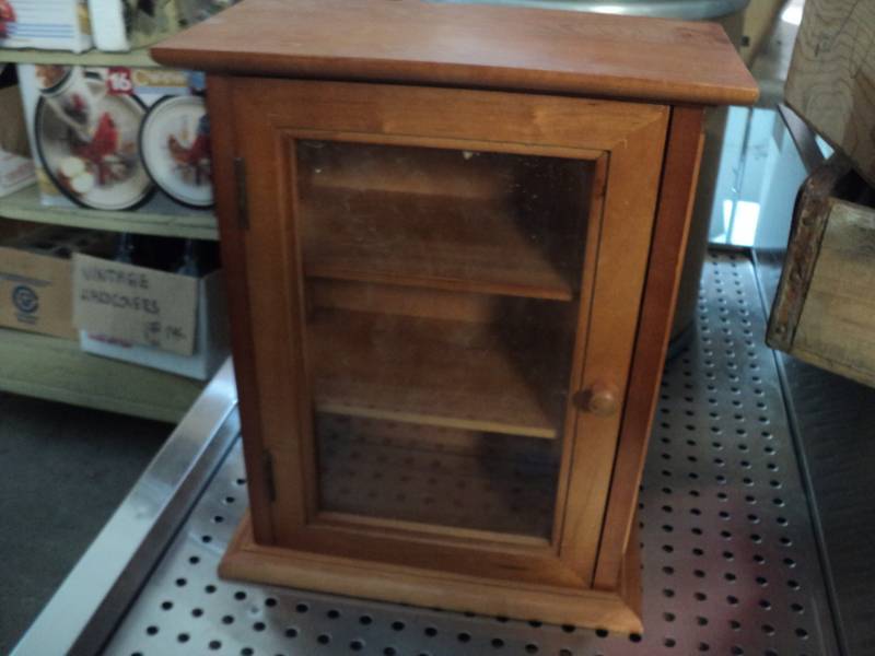wood wall cabinet with glass door 1...
