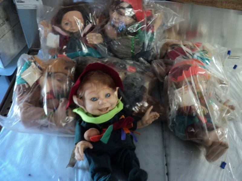 Elfs collection in rubbermaid tote...