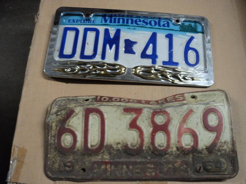 1964 MN license plates and metal pl...
