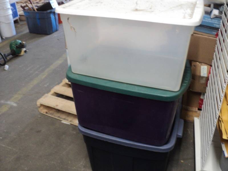3 totes with covers...