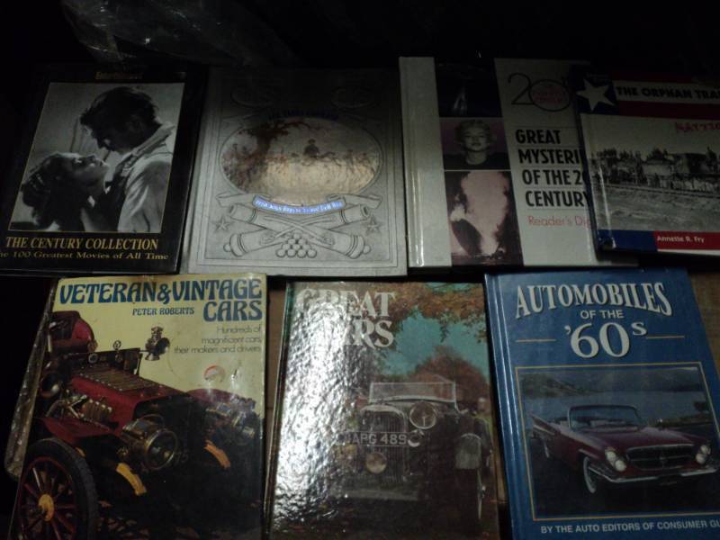 7 hard cover books...
