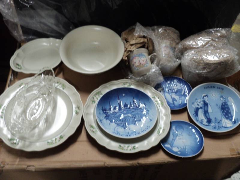 xmas dishes and cute pig cups in a ...