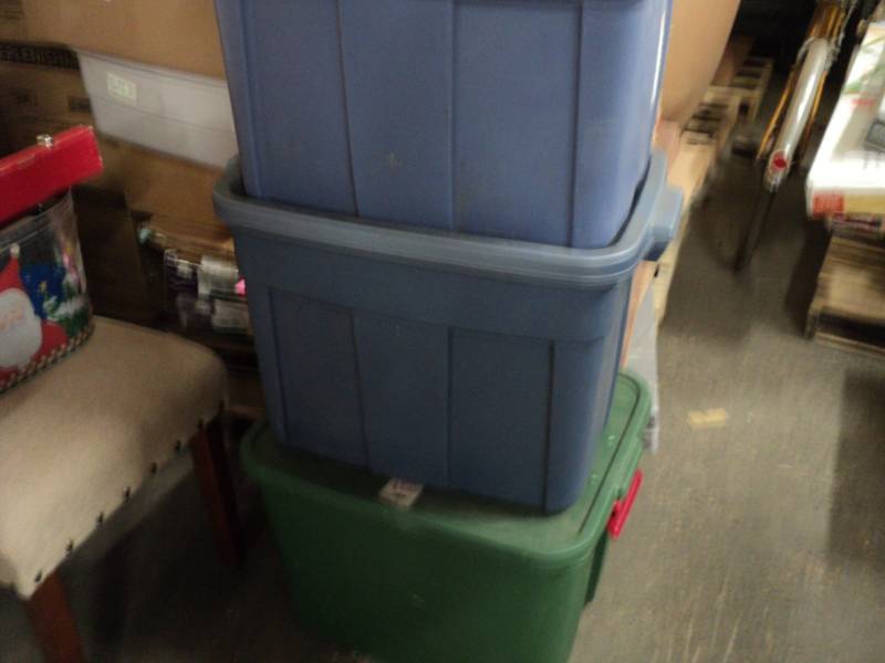 3 totes with covers...