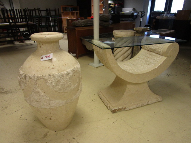 lot 302 image: SOFA TABLE AND VASE