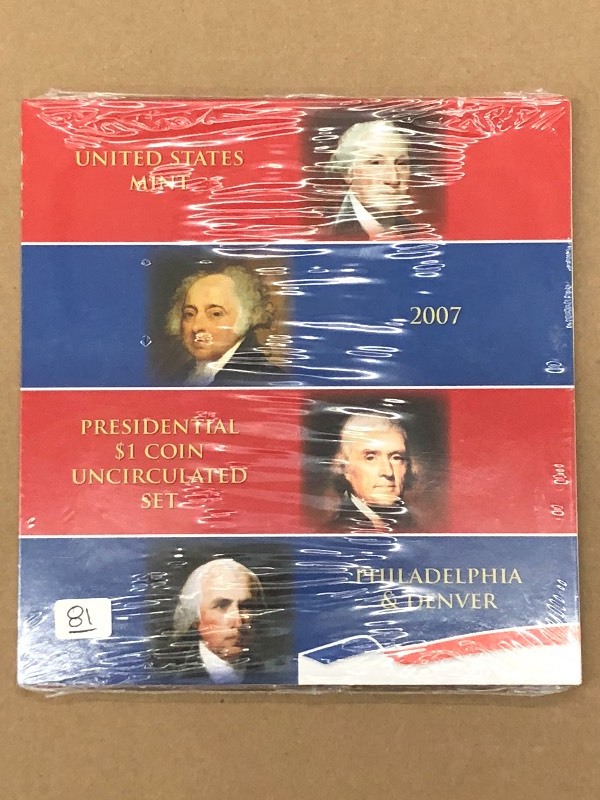 2007 Presidential $1 UNC Coin Set