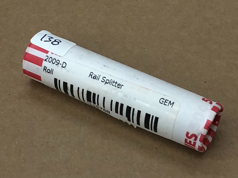 (1) Roll Of 2009-D Rail Splitter GEM Cents