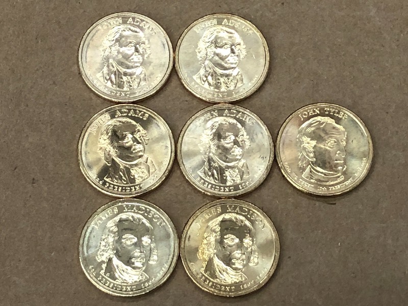 (7) Presidential $1 Coins