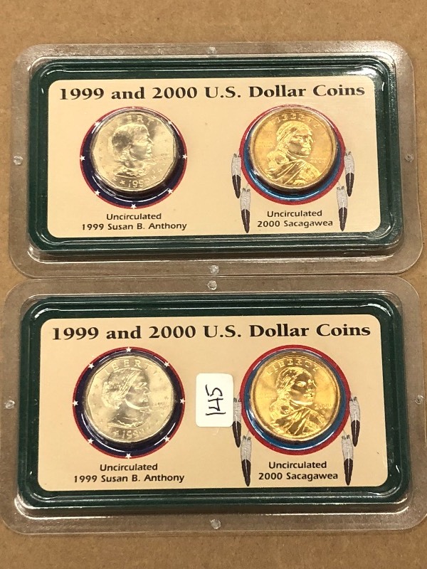 (2) 1999  2000 UNC Dollar Coin Sets