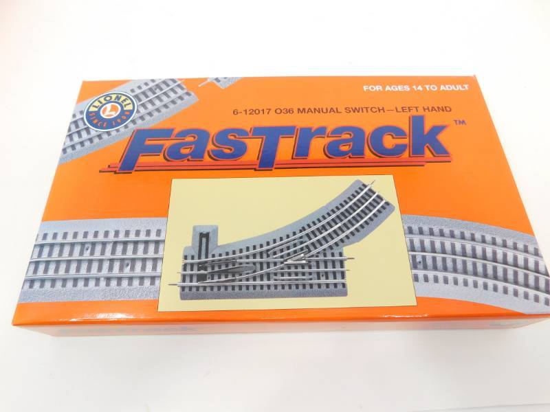 lot 18 image: Fastrack Lionel Train 6-12017  036 Manual Switch---Left Hand
