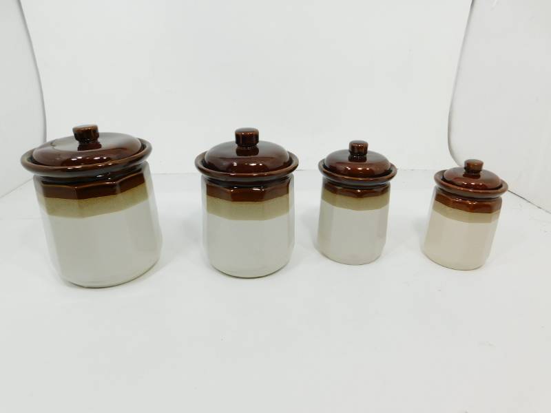 lot 62 image: Four Piece Ceramic Canister Set