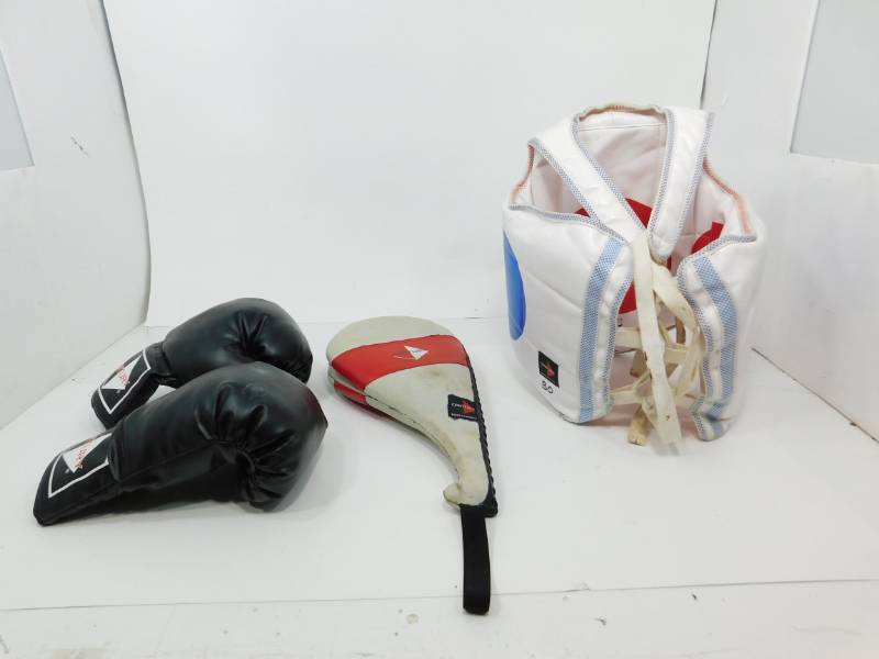 lot 73 image: Century Boxing Gloves--Century Body Guard #4 Padded Jacket--Century Drive Double Target