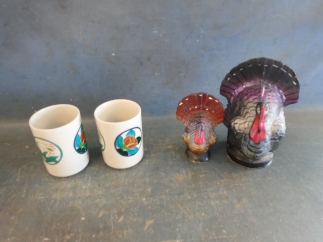 lot 19 image: Vintage Candles and Oriental Style Cups