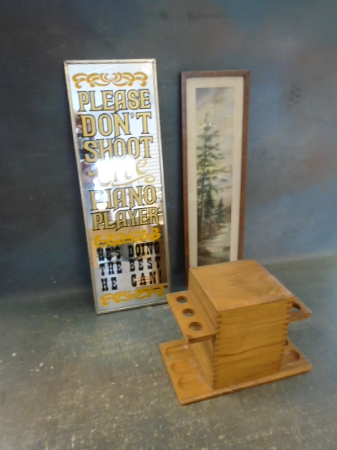 lot 62 image: Pipe Stand and Wall Decor