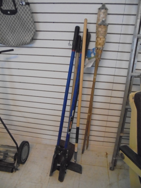 lot 36 image: Yard Tools and Tiki Torches