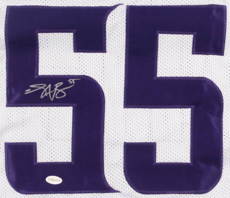 lot 27 image: Anthony Barr Signed Vikings White Jersey (TSE Hologram)