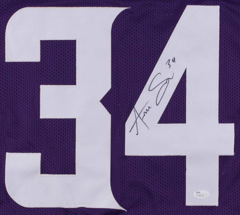 lot 30 image: Andrew Sendejo Signed Purple Jersey (JSA COA)