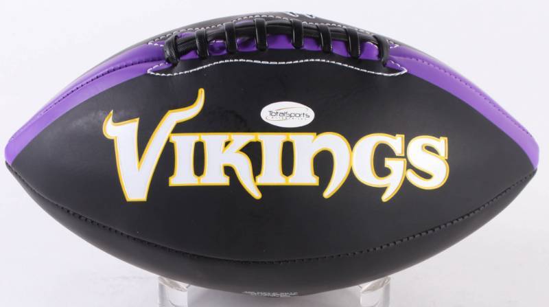 lot 44 image: Stefon Diggs Signed Vikings Black and Purple Logo Full-Sized Football (TSE COA)