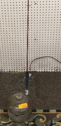 Fishing Pole & Glass Container