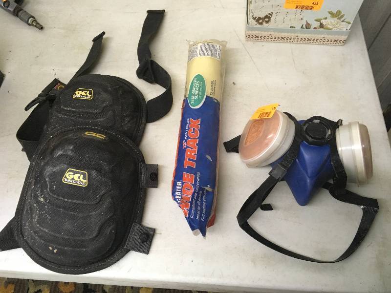Knee Pads, Mask, Paint Roller