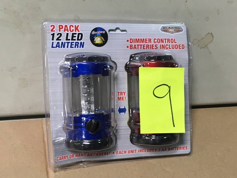 lot 9 image: Blazing LEDz 12 LED Battery Operated Camping Lantern not used