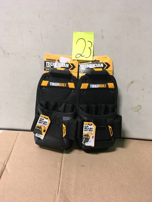 lot 23 image: TOUGHBUILT Technician Pouch, Black LOT OF 2 not used