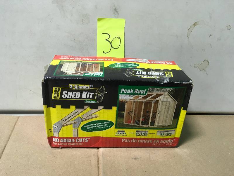 lot 30 image: 2 x 4 Basics Shed Kit with Peak Roof bnot used