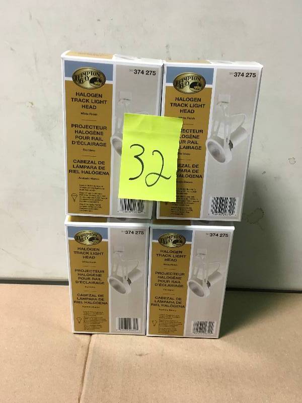 lot 32 image: Hampton Bay 75-Watt PAR30 Perforated Double Arm Gimbal Fixture LOT OF 4 new