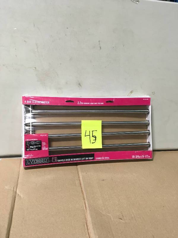 lot 45 image: Everbilt 4 Bar Clothes Dryer in Stainless Steel
