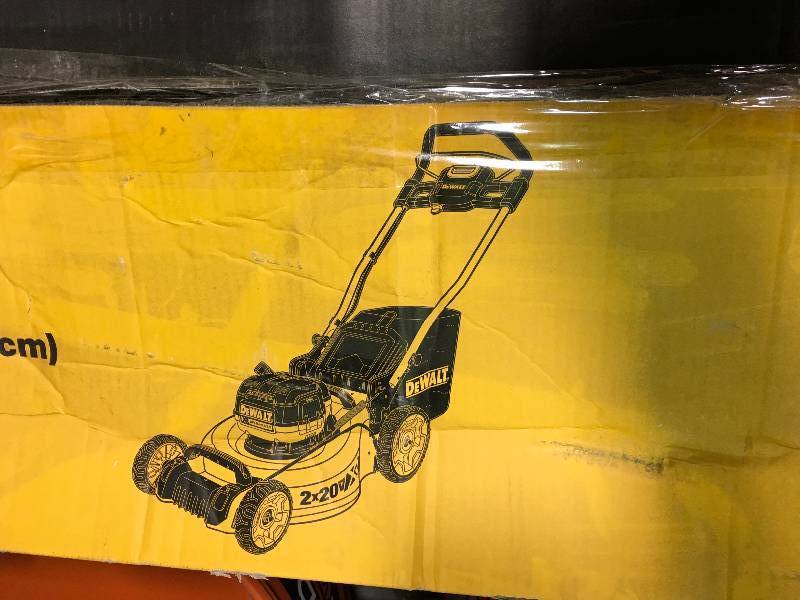 lot 56 image: DEWALT 20 in. 20-Volt MAX Lithium-Ion Cordless Battery Walk Behind Push Lawn Mower - Two 5 Ah BatteriesCharger Included not used