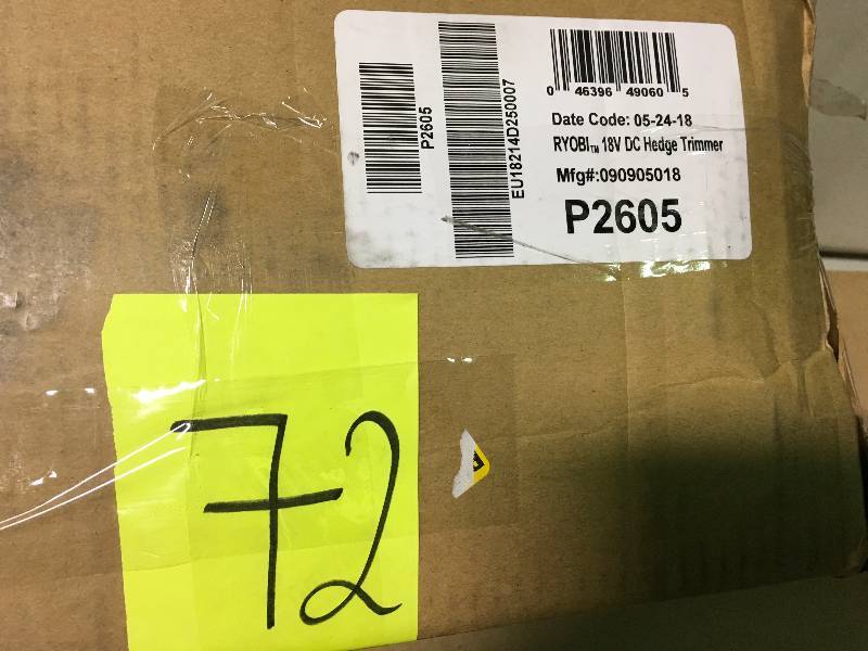 lot 72 image: Ryobi ONE 18 in. 18-Volt Lithium-Ion Cordless Hedge Trimmer - Battery and Charger Not Included not used