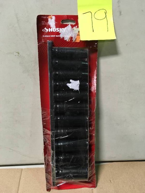 lot 79 image: Husky 12 in. Drive Deep SAE Impact Socket Set (11-Piece)