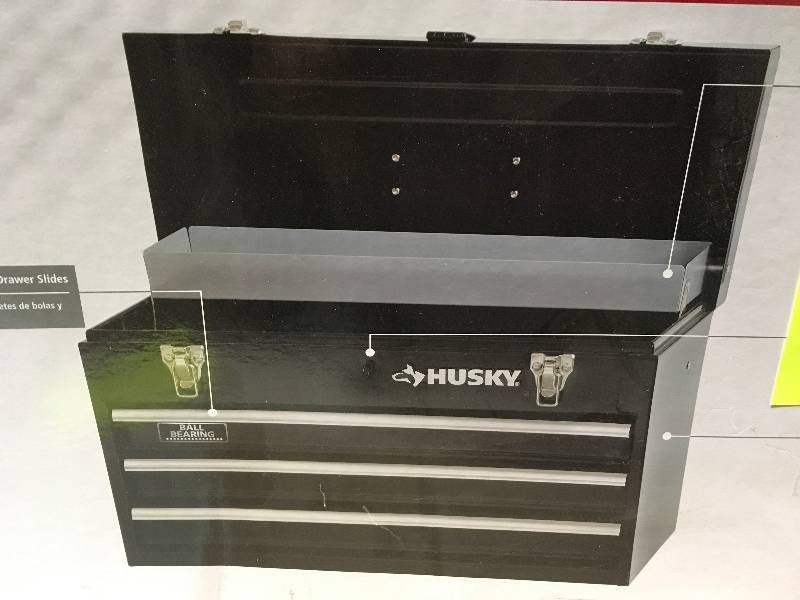 Husky 20 In 3 Drawer Portable Tool Box With Tray Kx Real Deals