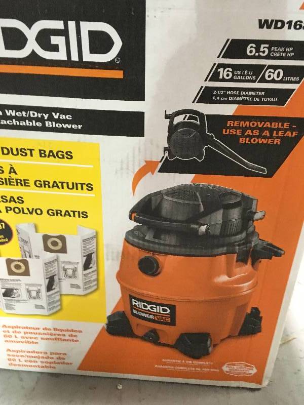 Vacuums Janitorial & Sanitation Supplies RIDGID 16 gal 6.5-Peak HP ...