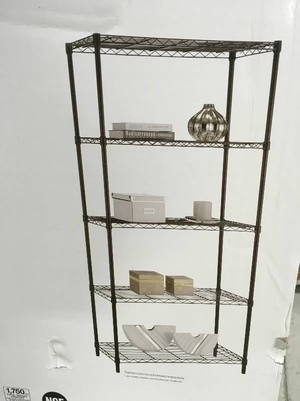 lot 11 image: HDX 5-Tier Black Wire Shelving Unit not used