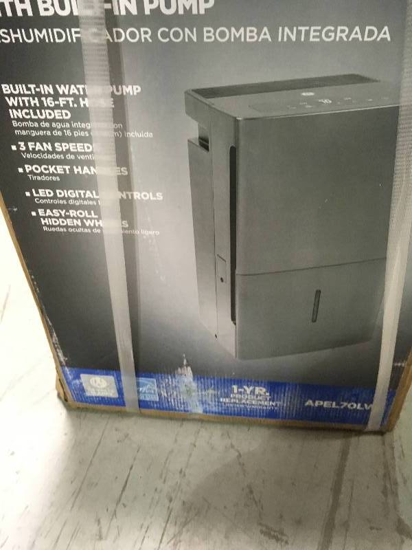lot 25 image: GE 70 pt. Dehumidifier with Built-In Pump, ENERGY STAR in like new