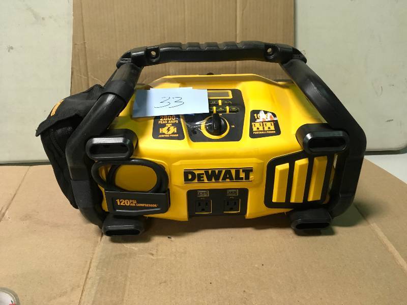 lot 33 image: DEWALT 4 Gal. Portable Electric Air Compressor  in good working condition