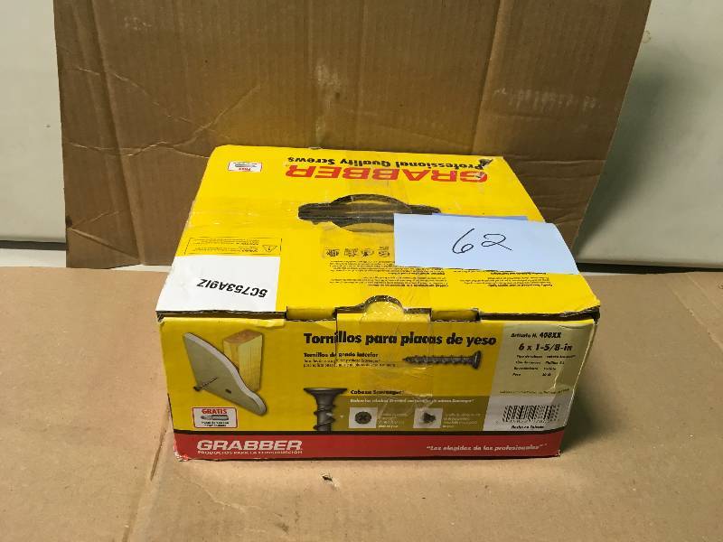 lot 62 image: Grabber #6 x 1-58 in. Philips Bugle-Head Drywall Screws (20 lb.-Pack) not used