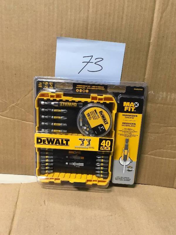 lot 73 image: DEWALT Maxfit High Speed Steel Screwdriving Bit Set (40-piece) not used