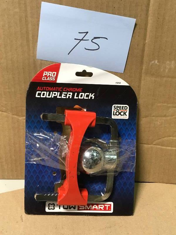 lot 75 image: TowSmart Universal Coupler Lock not used
