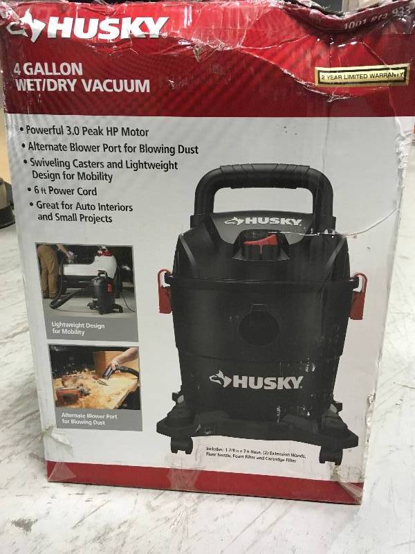 Husky 4 Gal. Portable Poly WetDry Vacuum