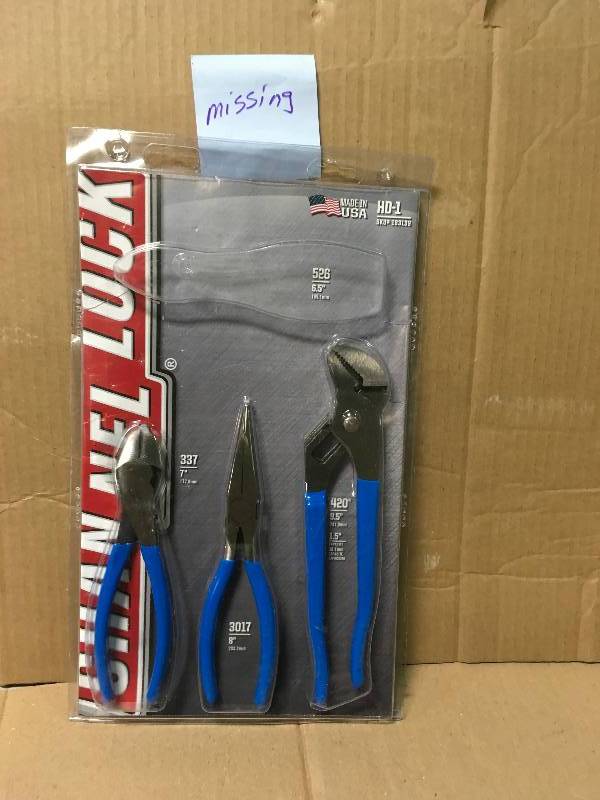 Channellock 4-Piece Ultimate Plier Set Missing one pc.