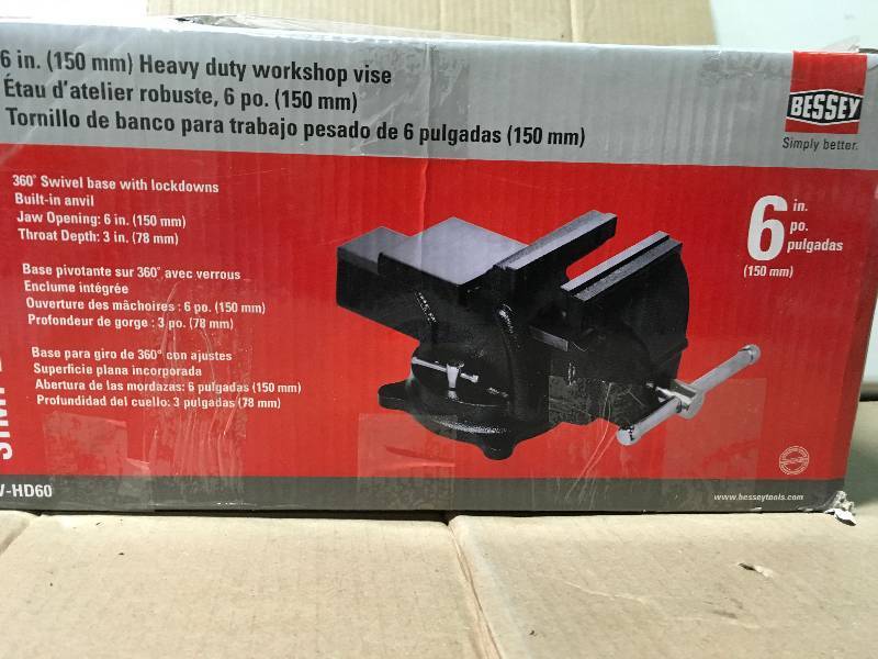 BESSEY 6 in. Heavy-Duty Bench Vise with Swivel Base not used