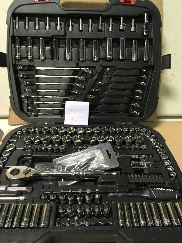 Husky Mechanics Tool Set (185-Piece) MISSING 4 PCS.
