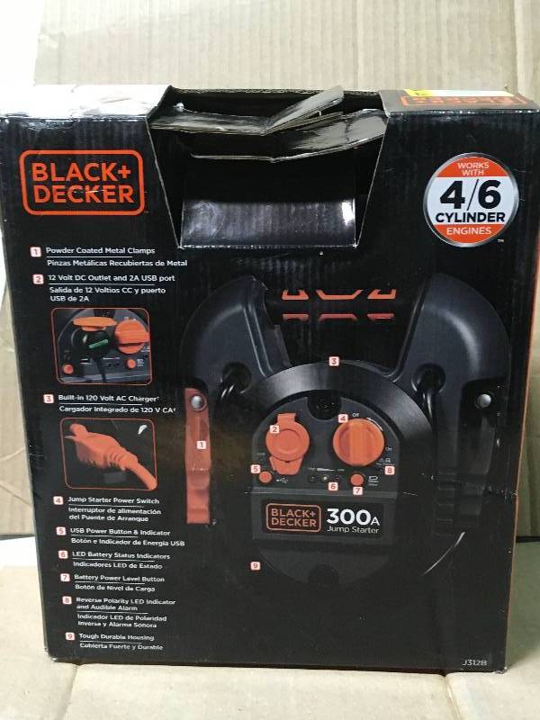 BLACKDECKER 300 Amp Portable Jump Starter in good working condition
