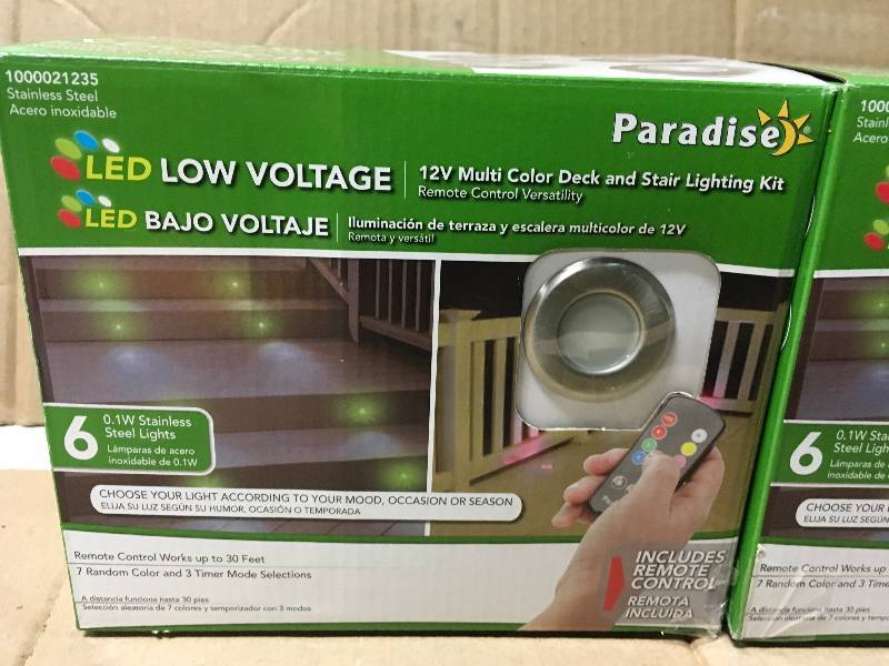 Paradise Stainless Steel Multi Color LED Deck Light Kit (6-Pack) new