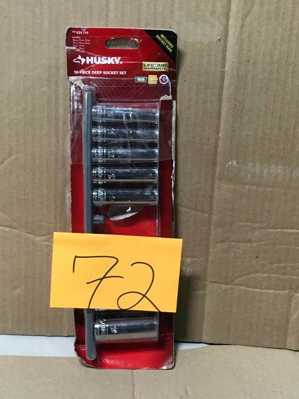 Husky 38 in. Drive Deep Metric Socket Set (10-Piece) MISSING ONE PC.
